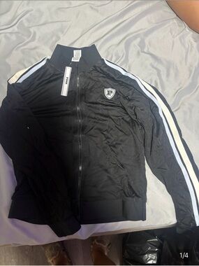 PINK Victoria's Secret Black Bomber Jacket and track pants set.